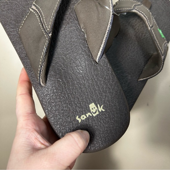 Men’s Sanuk Fault Line Charcoal Yoga Athleisure Sandal Flip Flips Size 10 - Picture 3 of 6